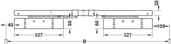 Obentürschließer, Dormakaba TS 98 XEA GSR-EMF2/BG, mit Gleitschienen und elektromechanischer Feststellung, für 2-flügelige Türen, EN 1–6