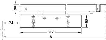 Obentürschließer, Dormakaba TS 98 XEA GSR/BG mit Gleitschienen, für 2-flügelige Türen, EN 1–6