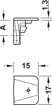 Trägerteil, Tab 15, für Holzdicke 18 mm