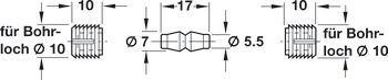 Druckknopfverbinder, zum Einpressen, für Bohrtiefe 10,5 mm, Polyamid