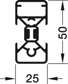 Set, Häfele Versatile, mit 2-seitig geschlossenem Profil, L-Montage für Aufsatzregal