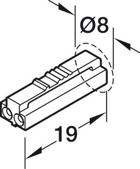 Zuleitung, für Häfele Loox5 12 V modular mit Einrastverbinder 2-pol. (monochrom)