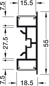 Multifunktionsprofil, Profil 5102 für LED-Bänder 10 mm