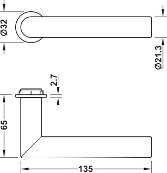 Türdrücker-Garnitur, Polyamid matt Hewi, Serie mini / Modell 162