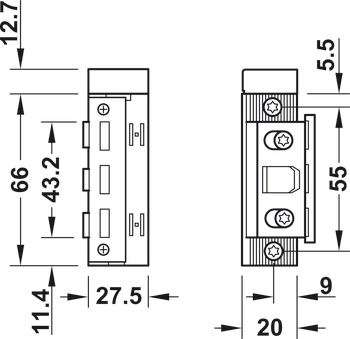 Elektro-Türöffner, EffEff, Modell 143 Standrad für Feuerschutztüren
