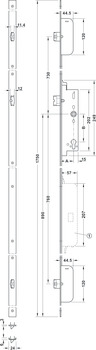Rohrrahmen-Mehrfachverriegelung, Edelstahl/Stahl, BKS, SECURY 1911 Automatic, mit Panikfunktion B