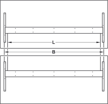 Kabeltraverse, für Tischgestell Häfele Officys TE601 Bench