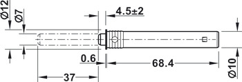 Druckschnäpper, zum Einbohren, Ø 10 mm oder zum Schrauben in Lochreihe 32/37
