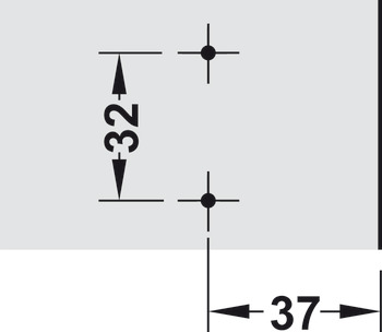 Kreuzmontageplatte, Häfele Metalla 310 SM, mit Schnellmontage-Technik, Höheneinstellung ±2 mm über Langloch, zum Schrauben mit Spanplattenschrauben