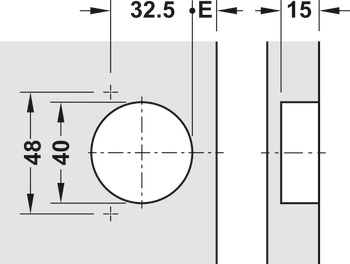 Spezialscharnier, Innenanschlag, für breite Holztüren bis 900 mm Türbreite