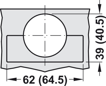 Topfscharnier, Tiomos 110°, einliegend, für 45°-Winkelanwendungen