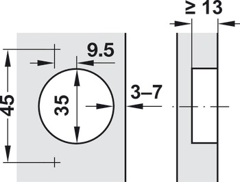 Blum Möbel Topfband Tür Scharnier 110° für Holz Schraube ohne Schliessautomatik 