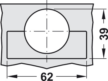 Topfscharnier, Tiomos 110°, einliegend, für 45°-Winkelanwendungen