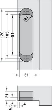 Türband, Startec H12, verdeckt liegend, für ungefälzte Innentüren bis 60 kg