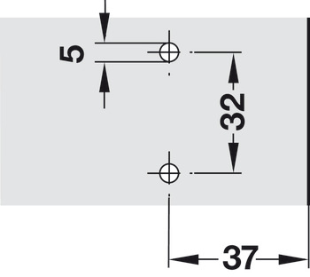 Kreuzmontageplatte, Duomatic A, Stahl, Höhe verstellbar per Langloch