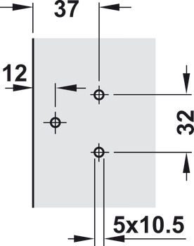 Objektscharnier, Häfele Aximat 100 SM FS, für Seitenwanddicke 16 mm