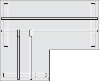 Komplettset Idea H, 90° Eck, Beine quadratisch, Tischgestellsystem
