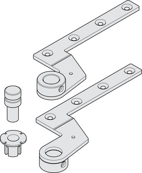 Zapfenbandpaar, 7411/K 56, für ungefälzte Türen, für Bodentürschließer
