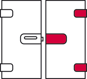 Glastür-Gegenkasten-Garnitur, GHR 403, Startec, mit 3-teiligen Bändern