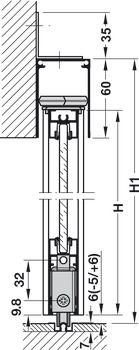 Schiebetürbeschlag, Häfele Slido R-Aluflex 80A, Türflügelartikel
