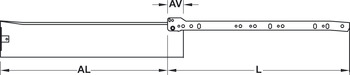 Zargenführungssystem einwandig, Häfele Matrix Box Single A25, Teilauszug, Höhe 86 mm, weißaluminium, RAL 9006