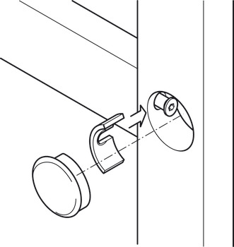 Einteilverbinder, Confirmat, Flachkopf, für Bohrloch-Ø 5 mm, Innensechskant SW4