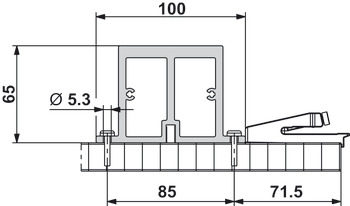 Verstärkungsprofil für Oberboden, für Doppelanlagen bis max. 2800 mm ohne Mittelwand