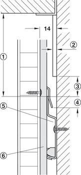 Einhängeprofil senkrecht, für Paneel-Montagesystem zum Einhängen
