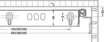 Flachschubkasten, Häfele Variant-C, passend für Laptop, Breite 13”/332 mm