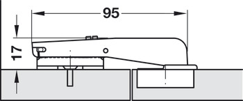 Topfscharnier, Häfele Metalla 510 Push A/SM 94°, für Stollenanwendungen