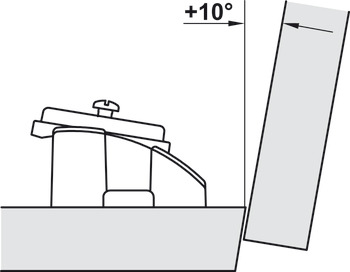 Winkelmontageplatte, Häfele Metalla 510 A, für Winkelanwendungen von +10° bis +30°