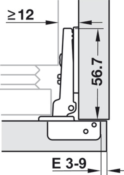Topfscharnier, Häfele Metalla 510 A 94°, Eckanschlag, für Kühlschranktüren