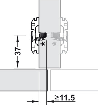 Kreuzmontageplatte, Clip/Clip Top, zum Schrauben mit vormontierten Euroschrauben