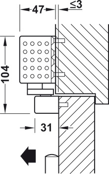 Obentürschließer, Dormakaba TS 92 G Basic im Contur Design, mit Gleitschiene, EN 1–4