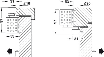 Obentürschließer, Dormakaba TS 93 B Basic im Contur Design, mit Gleitschiene, EN 2–5
