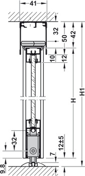 Schiebetürbeschlag, Häfele Slido R-Aluflex 80A, Türflügelartikel