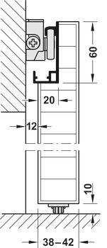 Schiebetürbeschlag, Häfele Slido Design 80-M, Garnitur mit Laufschiene für 1 Türflügel