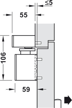 Obentürschließer, Dormakaba TS 98 XEA GSR-EMR2/BG, mit Gleitschienen, elektromechanischer Feststellung und integrierter Rauchmeldezentrale, für 2-flügelige Türen, EN 1–6