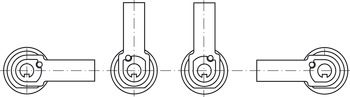 Hebelverschluss, Kaba 8, mit Stiftzylinder, Mutternbefestigung, Türdicke ≤24 mm, kundenspezifische Schließanlage