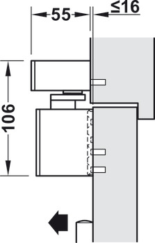 Obentürschließer, Dormakaba TS 98 XEA GSR-EMF2, mit Gleitschienen und elektromechanischer Feststellung, für 2-flügelige Türen, EN 1–6