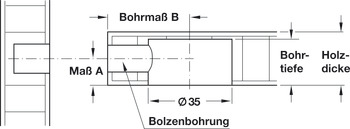 Verbindungsbolzen, Maxifix, für Bohrloch-Ø 10 mm, M8