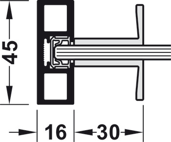 Schiebetürbeschlag, Häfele Slido D-Line11 50C / 80C / 120C, Garnitur ohne Laufschiene