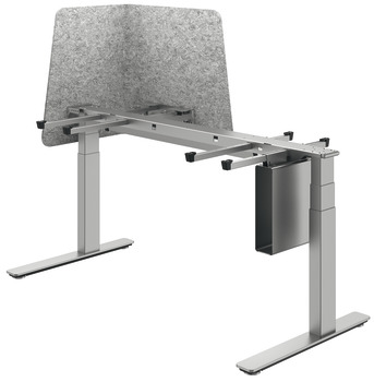 Tischgestell, Komplettset Häfele Officys TE651 Pro, mit Kabelkanal, Computer-Halter und Eckblende
