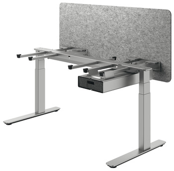 Tischgestell, Komplettset Häfele Officys TE651 Pro, mit Kabelkanal, Filzschubkasten und Längsblende
