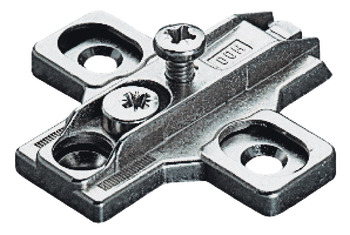 Kreuzmontageplatte, Häfele Metalla 510 A, Zinkdruckguss, mit Spanplattenschrauben