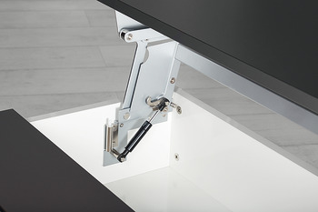 Tischplatten-Hochschwenkbeschlag, Häfele Tavoflex, mit integrierter Schließdämpfung
