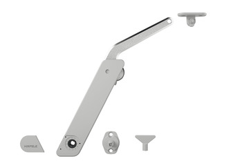 Hochklappbeschlag, Häfele Free flap H 1.5 – Kunststoff mit Metalltragarm, 1er-Set für einseitige Anwendung
