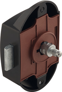 Druckknopf-Aufschraubschloss, Häfele Push-Lock, Dornmaß 25 mm, einseitig bedienbar, ohne Schnappriegel