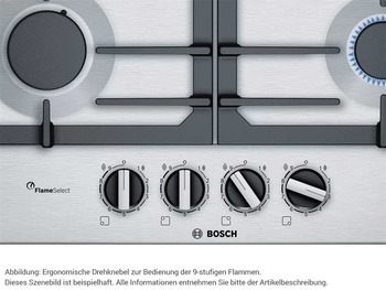 Bosch PCP6A5B90 Edelstahl Gaskochfeld autark