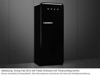 Standkühlschrank, Smeg FAB28LBL5 Standkühlschrank Schwarz